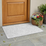 2' X 3' Ivory Floral Washable Non Skid Indoor Outdoor Area Rug