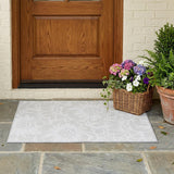 3' X 5' Ivory Floral Washable Non Skid Indoor Outdoor Area Rug