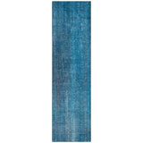 2' X 8' Blue Striped Washable Non Skid Indoor Outdoor Runner Rug