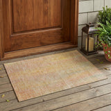 2' X 3' Yellow and Orange Striped Washable Non Skid Indoor Outdoor Area Rug