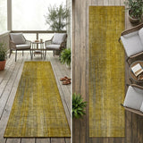 8' Runner Chocolate Striped Washable Non Skid Indoor Outdoor Runner Rug