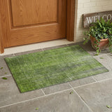 2' X 3' Green Striped Washable Non Skid Indoor Outdoor Area Rug