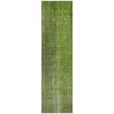 8' Runner Green Striped Washable Non Skid Indoor Outdoor Runner Rug