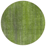 8' Round Green Round Striped Washable Non Skid Indoor Outdoor Area Rug