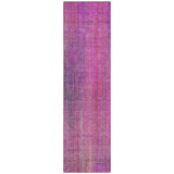 8' Runner Lilac Striped Washable Non Skid Indoor Outdoor Runner Rug