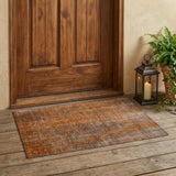 2' X 3' Orange Striped Washable Non Skid Indoor Outdoor Area Rug