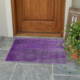 2' X 3' Purple Striped Washable Non Skid Indoor Outdoor Area Rug