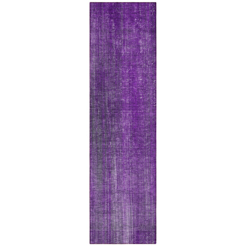 8' Runner Purple Striped Washable Non Skid Indoor Outdoor Runner Rug
