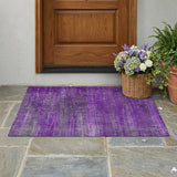 3' X 5' Purple Striped Washable Non Skid Indoor Outdoor Area Rug
