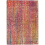 3' X 5' Red and Orange Striped Washable Non Skid Indoor Outdoor Area Rug