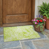2' X 3' Lime Green Abstract Washable Non Skid Indoor Outdoor Area Rug