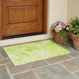 3' X 5' Lime Green Abstract Washable Non Skid Indoor Outdoor Area Rug
