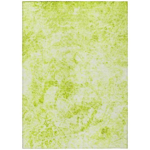 3' X 5' Lime Green Abstract Washable Non Skid Indoor Outdoor Area Rug