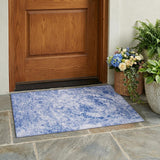 2' X 3' Blue Abstract Washable Non Skid Indoor Outdoor Area Rug