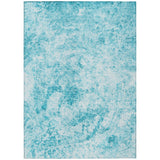 8' X 10' Teal Abstract Washable Non Skid Indoor Outdoor Area Rug