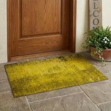 3' X 5' Gold Abstract Washable Non Skid Indoor Outdoor Area Rug