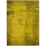 5' X 8' Gold Abstract Washable Non Skid Indoor Outdoor Area Rug