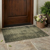 3' X 5' Gray Abstract Washable Non Skid Indoor Outdoor Area Rug