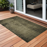3' X 5' Gray Abstract Washable Non Skid Indoor Outdoor Area Rug