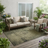 5' X 8' Gray Abstract Washable Non Skid Indoor Outdoor Area Rug