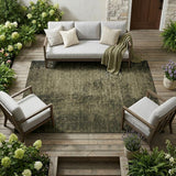 8' X 10' Gray Abstract Washable Non Skid Indoor Outdoor Area Rug