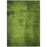 5' X 8' Green Abstract Washable Non Skid Indoor Outdoor Area Rug
