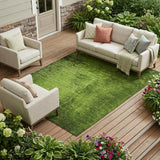 8' X 10' Green Abstract Washable Non Skid Indoor Outdoor Area Rug