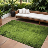 8' X 10' Green Abstract Washable Non Skid Indoor Outdoor Area Rug