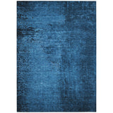 3' X 5' Navy Blue Abstract Washable Non Skid Indoor Outdoor Area Rug