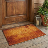 2' X 3' Orange Abstract Washable Non Skid Indoor Outdoor Area Rug