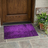 2' X 3' Purple Abstract Washable Non Skid Indoor Outdoor Area Rug