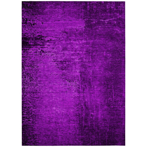 3' X 5' Purple Abstract Washable Non Skid Indoor Outdoor Area Rug