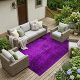 8' X 10' Purple Abstract Washable Non Skid Indoor Outdoor Area Rug