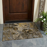2' X 3' Brown Terracotta and Gray Floral Washable Non Skid Indoor Outdoor Area Rug