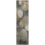 2' X 8' Brown Beige and Ivory Abstract Washable Non Skid Indoor Outdoor Runner Rug