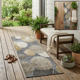2' X 8' Brown Beige and Ivory Abstract Washable Non Skid Indoor Outdoor Runner Rug