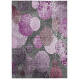 5' X 8' Gray and Purple Abstract Washable Non Skid Indoor Outdoor Area Rug