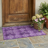 2' X 3' Eggplant Floral Medallion Washable Non Skid Indoor Outdoor Area Rug