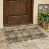 2' X 3' Taupe Floral Medallion Washable Non Skid Indoor Outdoor Area Rug