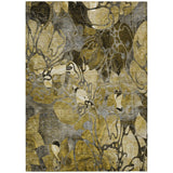 3' X 5' Green and Brown Abstract Washable Indoor Outdoor Area Rug