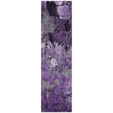 2' X 8' Purple Abstract Washable Indoor Outdoor Runner Rug