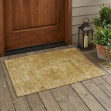 3' X 5' Tan Abstract Washable Non Skid Indoor Outdoor Area Rug