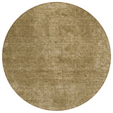 8' Round Tan Round Abstract Washable Non Skid Indoor Outdoor Area Rug