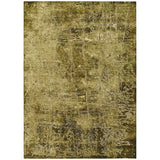 5' X 8' Green Abstract Washable Indoor Outdoor Area Rug