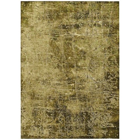 5' X 8' Green Abstract Washable Indoor Outdoor Area Rug