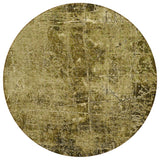 8' Green Round Abstract Washable Indoor Outdoor Area Rug