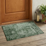 2' X 3' Emerald Abstract Washable Non Skid Indoor Outdoor Area Rug