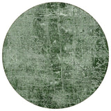 8' Round Emerald Round Abstract Washable Non Skid Indoor Outdoor Area Rug