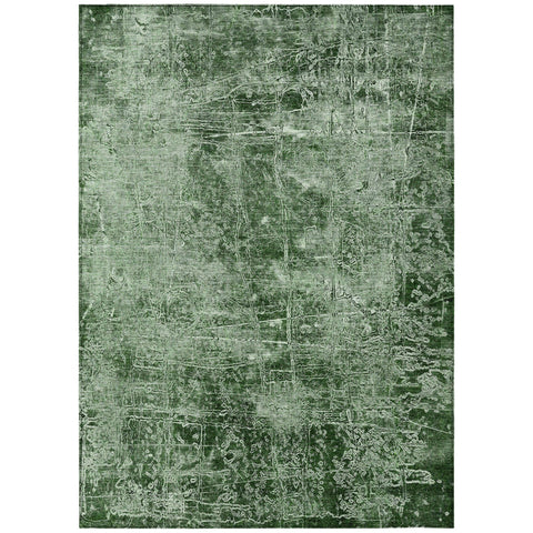 8' X 10' Emerald Abstract Washable Non Skid Indoor Outdoor Area Rug