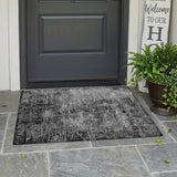 2' X 3' Gray Abstract Washable Non Skid Indoor Outdoor Area Rug
